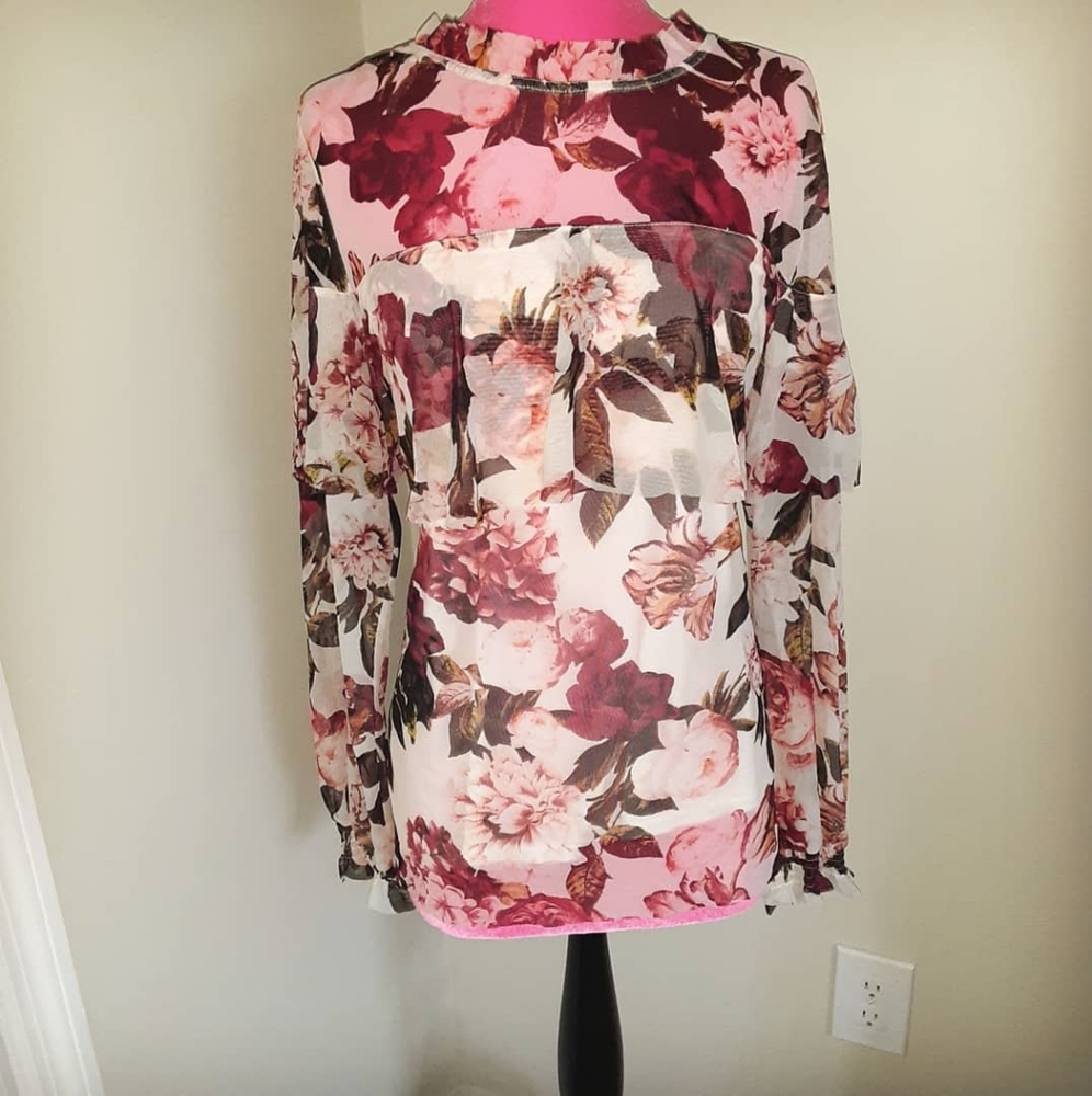 Floral print long sleeve shirt